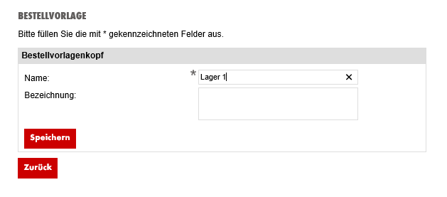 Bestellvorlage erstellen