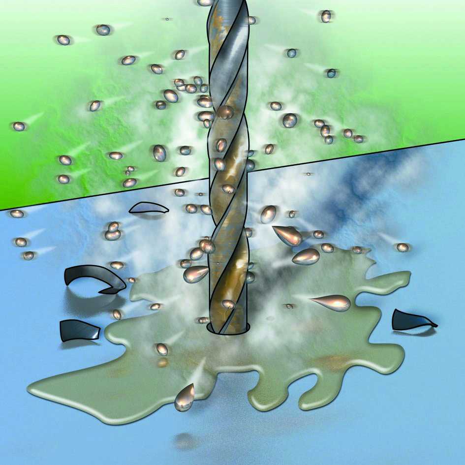 Bohr- und Schneidöl sind als Emulsion oder in Schaumform erhältlich