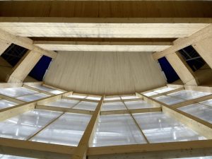 Holz-Glas-Fassade im Globe Coburg. © Ingenieurgruppe Knörnschild & Kollegen Globe-Theater in Coburg, 2022