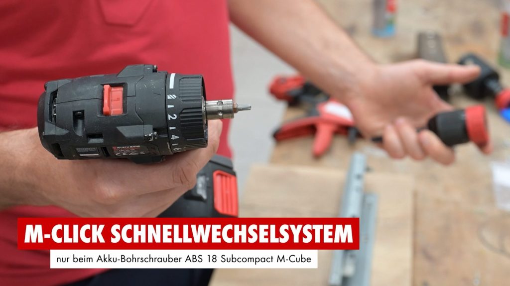 Akku-Bohrschrauber ABS 18 SUBCOMPACT M-CUBE mit M-CLICK Schnellwechselsystem