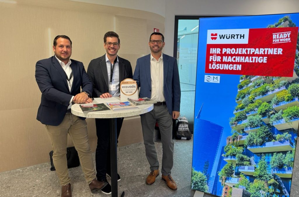 Würth Vertreter bei der ÖGNI Convention 2025, v.l.n.r.: Alexander Abrandner, Key Account Manager,  Spezialist Michael Jahodinsky und Johannes Stöckl, Verkaufsleiter Industrie und Spezialisten